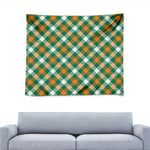 St. Patrick's Day Plaid Pattern Print Tapestry