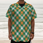 St. Patrick's Day Plaid Pattern Print Textured Short Sleeve Shirt