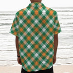 St. Patrick's Day Plaid Pattern Print Textured Short Sleeve Shirt