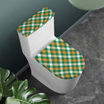 St. Patrick's Day Plaid Pattern Print Toilet Lid And Tank Cover Set