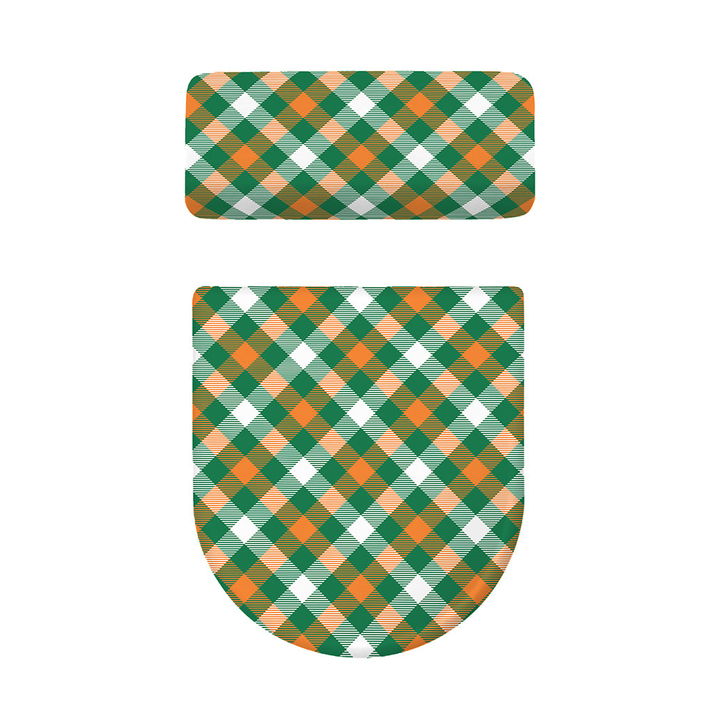 St. Patrick's Day Plaid Pattern Print Toilet Lid And Tank Cover Set