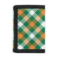 St. Patrick's Day Plaid Pattern Print Trifold Wallet