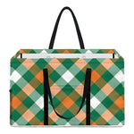 St. Patrick's Day Plaid Pattern Print Utility Tote Bag