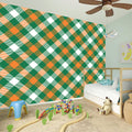 St. Patrick's Day Plaid Pattern Print Wall Sticker