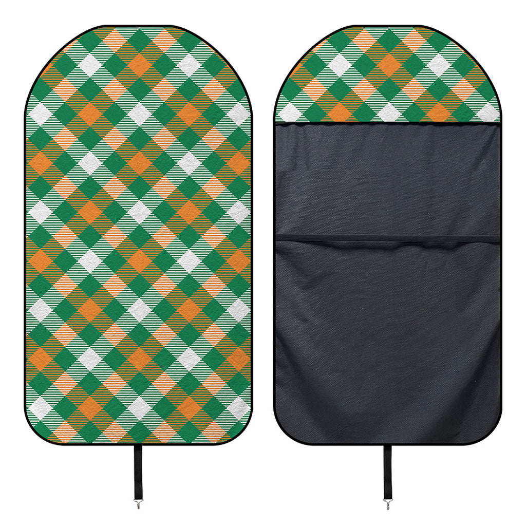 St. Patrick's Day Plaid Pattern Print Waterproof Car Seat Cover