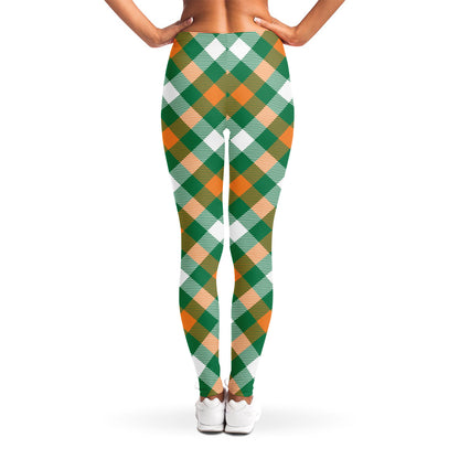 St. Patrick's Day Plaid Pattern Print Women's Leggings