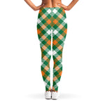 St. Patrick's Day Plaid Pattern Print Women's Leggings