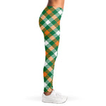 St. Patrick's Day Plaid Pattern Print Women's Leggings