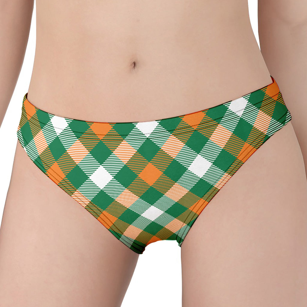 St. Patrick's Day Plaid Pattern Print Women's Panties