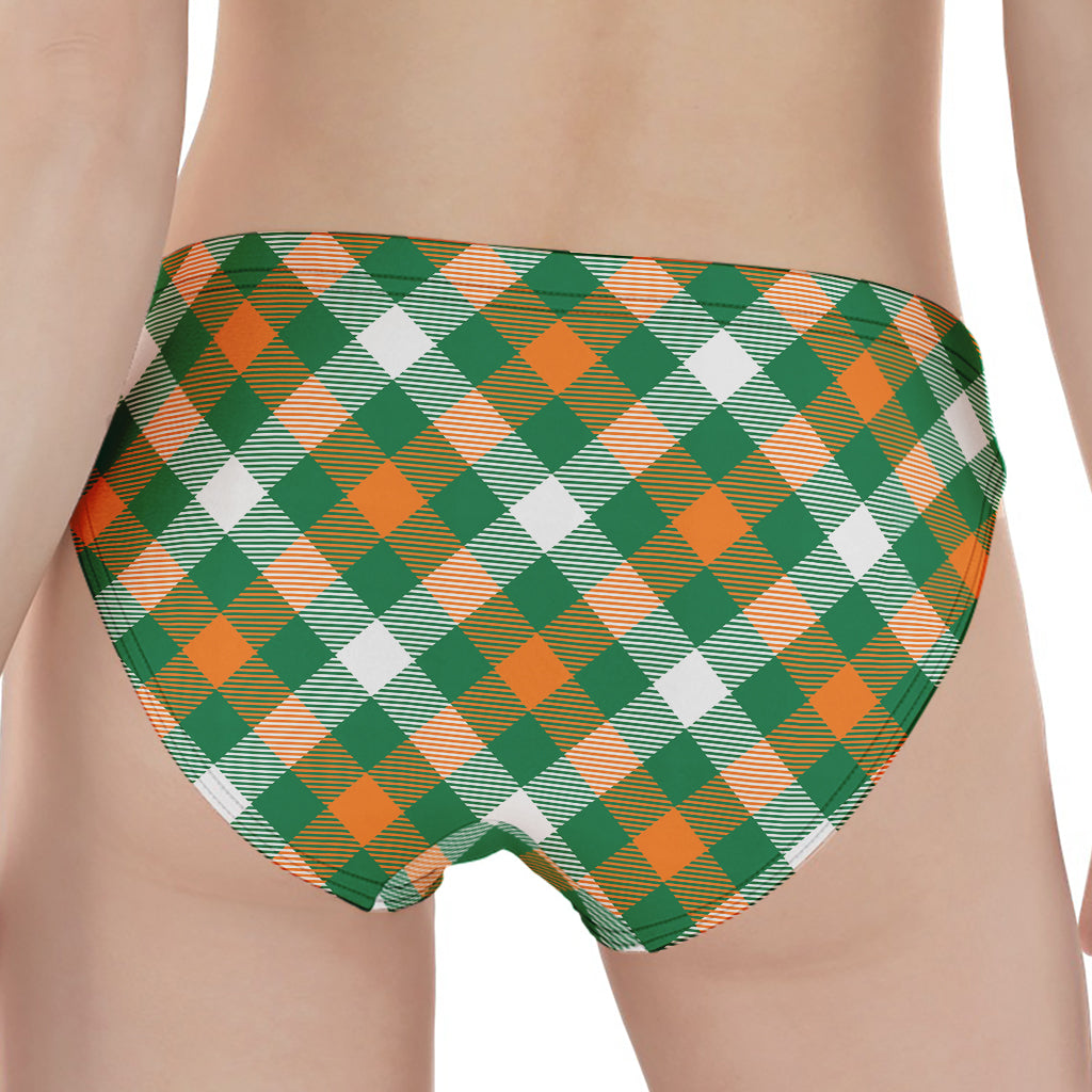 St. Patrick's Day Plaid Pattern Print Women's Panties