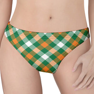 St. Patrick's Day Plaid Pattern Print Women's Thong