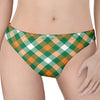 St. Patrick's Day Plaid Pattern Print Women's Thong