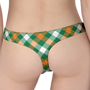 St. Patrick's Day Plaid Pattern Print Women's Thong