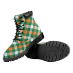 St. Patrick's Day Plaid Pattern Print Work Boots