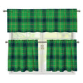 St. Patrick's Day Scottish Plaid Print 3 Piece Kitchen Curtains