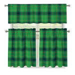 St. Patrick's Day Scottish Plaid Print 3 Piece Kitchen Curtains