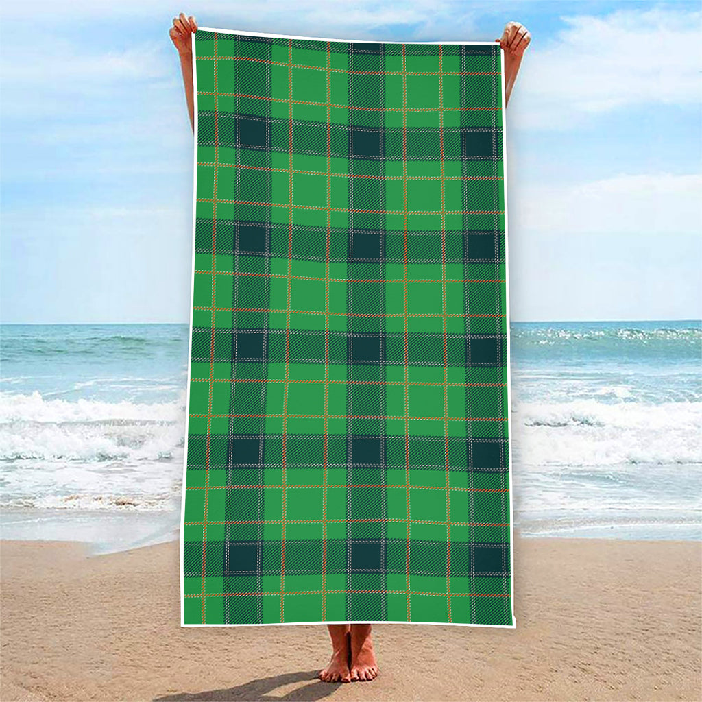 St. Patrick's Day Scottish Plaid Print Beach Towel