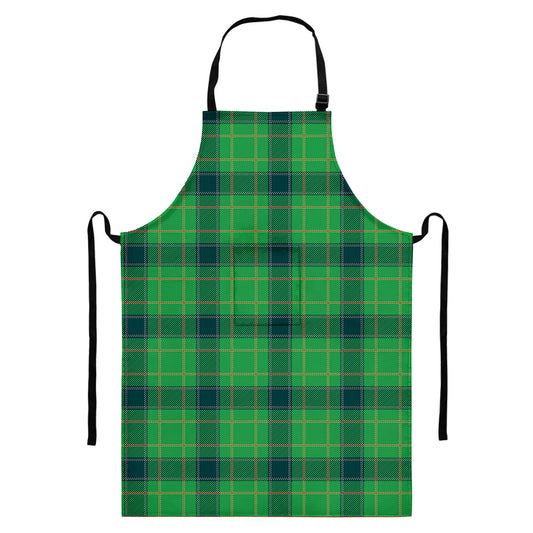 St. Patrick's Day Scottish Plaid Print Bib Apron With Pocket