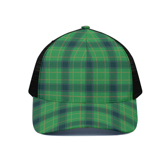 St. Patrick's Day Scottish Plaid Print Black Mesh Trucker Cap