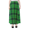 St. Patrick's Day Scottish Plaid Print Chiffon Maxi Skirt