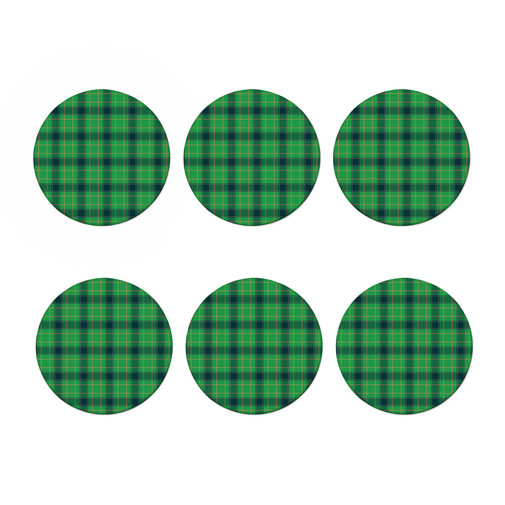 St. Patrick's Day Scottish Plaid Print Coaster Set