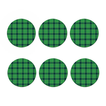 St. Patrick's Day Scottish Plaid Print Coaster Set