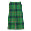 St. Patrick's Day Scottish Plaid Print Cotton Front Slit Maxi Skirt