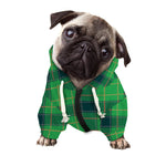 St. Patrick's Day Scottish Plaid Print Dog Zip Up Hoodie