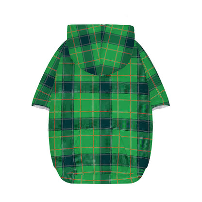 St. Patrick's Day Scottish Plaid Print Dog Zip Up Hoodie