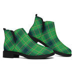 St. Patrick's Day Scottish Plaid Print Flat Ankle Boots