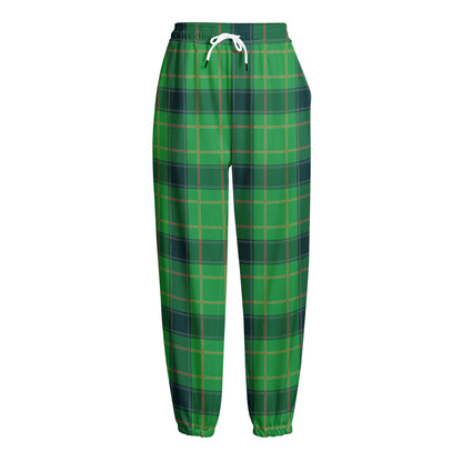 St. Patrick's Day Scottish Plaid Print Fleece Lined Knit Pants