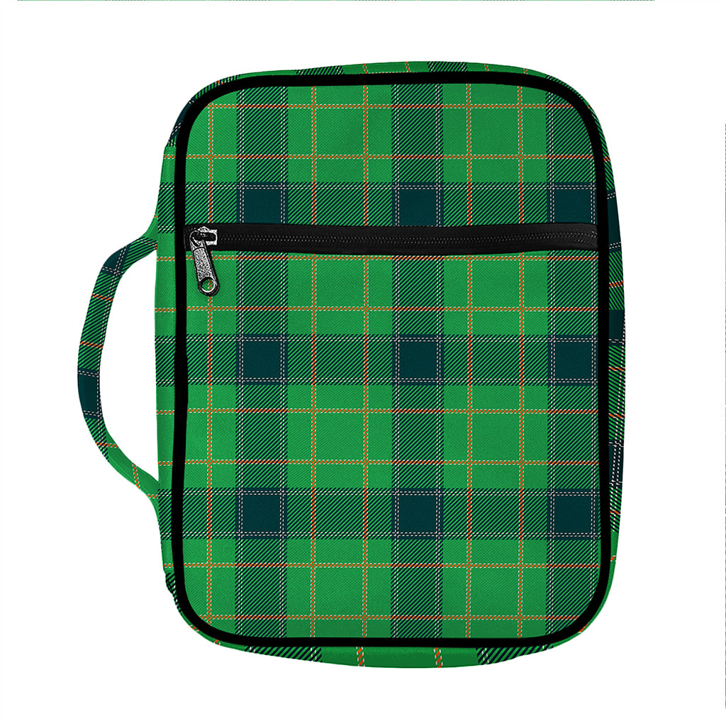 St. Patrick's Day Scottish Plaid Print Front Pocket Bible Bag