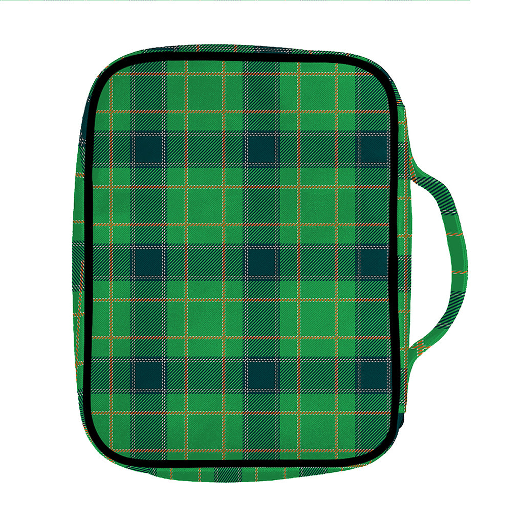 St. Patrick's Day Scottish Plaid Print Front Pocket Bible Bag