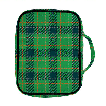 St. Patrick's Day Scottish Plaid Print Front Pocket Bible Bag