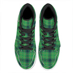 St. Patrick's Day Scottish Plaid Print High Top Leather Sneakers