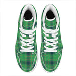 St. Patrick's Day Scottish Plaid Print High Top Leather Sneakers