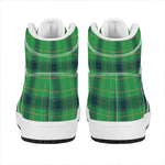 St. Patrick's Day Scottish Plaid Print High Top Leather Sneakers