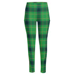 St. Patrick's Day Scottish Plaid Print High-Waisted Pocket Leggings