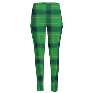 St. Patrick's Day Scottish Plaid Print High-Waisted Pocket Leggings