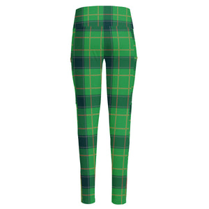 St. Patrick's Day Scottish Plaid Print High-Waisted Pocket Leggings