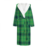 St. Patrick's Day Scottish Plaid Print Hooded Bathrobe