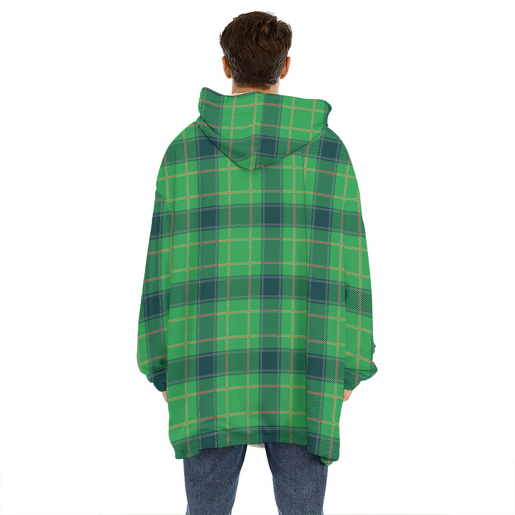 St. Patrick's Day Scottish Plaid Print Hoodie Blanket