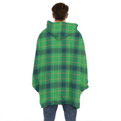 St. Patrick's Day Scottish Plaid Print Hoodie Blanket