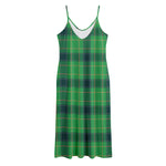 St. Patrick's Day Scottish Plaid Print Jersey Midi Cami Dress