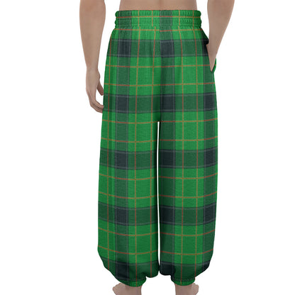 St. Patrick's Day Scottish Plaid Print Lantern Pants
