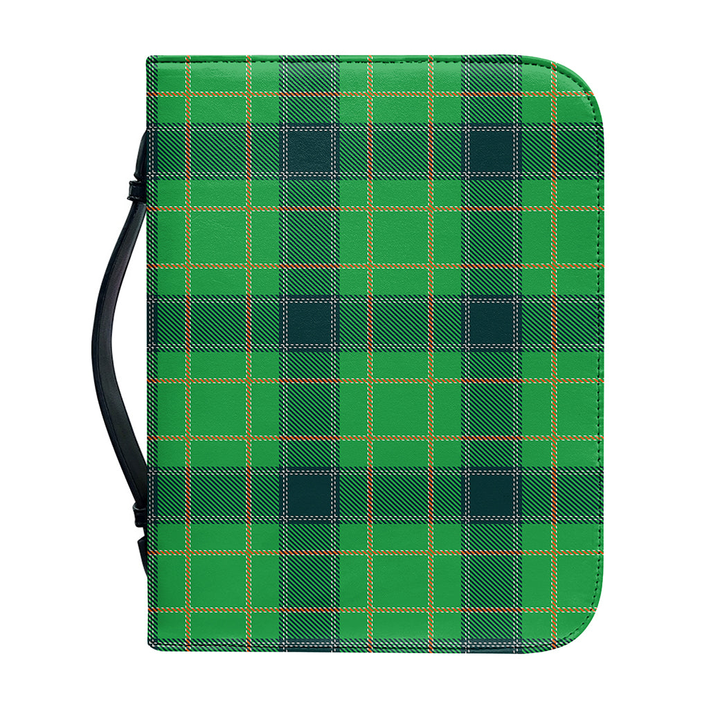St. Patrick's Day Scottish Plaid Print Leather Bible Cover