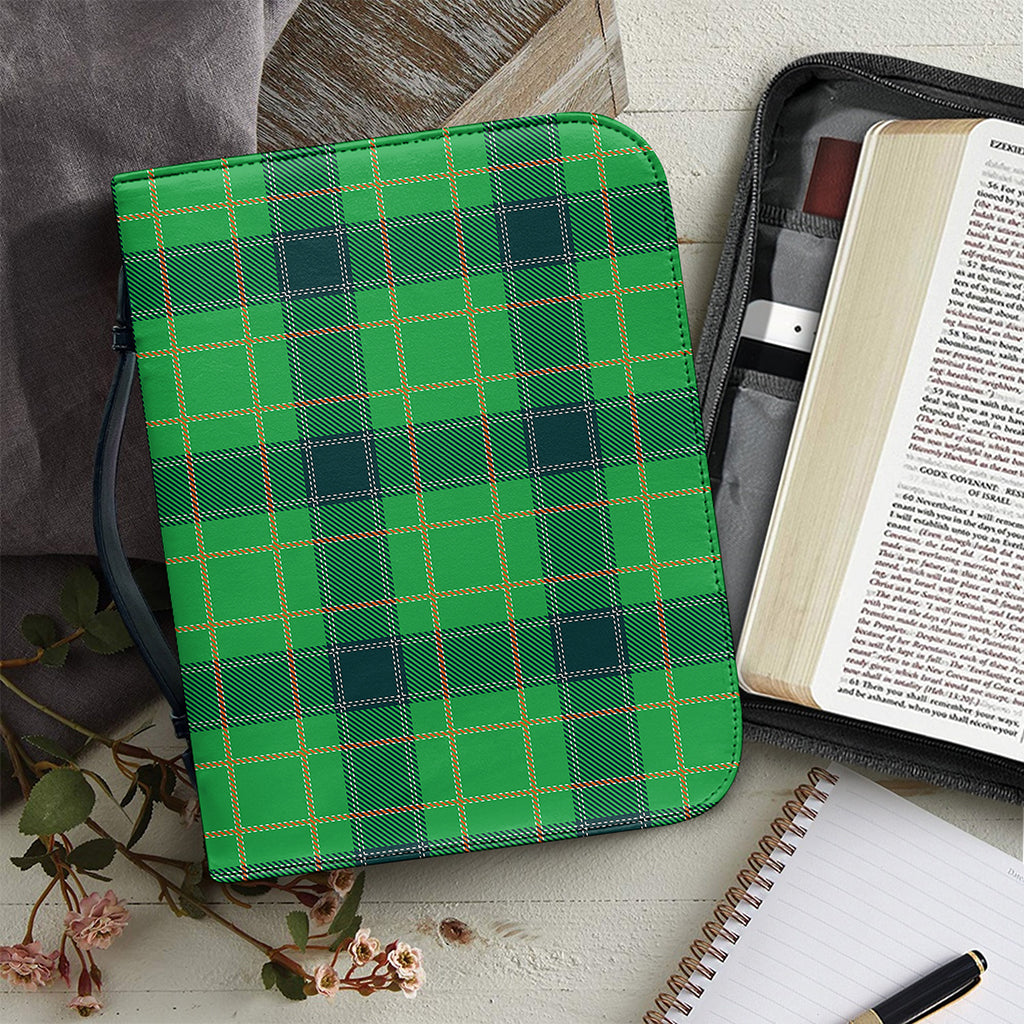St. Patrick's Day Scottish Plaid Print Leather Bible Cover