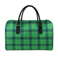 St. Patrick's Day Scottish Plaid Print Leather Duffel Bag