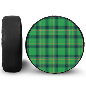 St. Patrick's Day Scottish Plaid Print Leather Spare Tire Cover