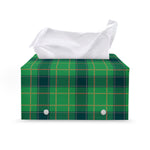 St. Patrick's Day Scottish Plaid Print Leather Tissue Box Cover